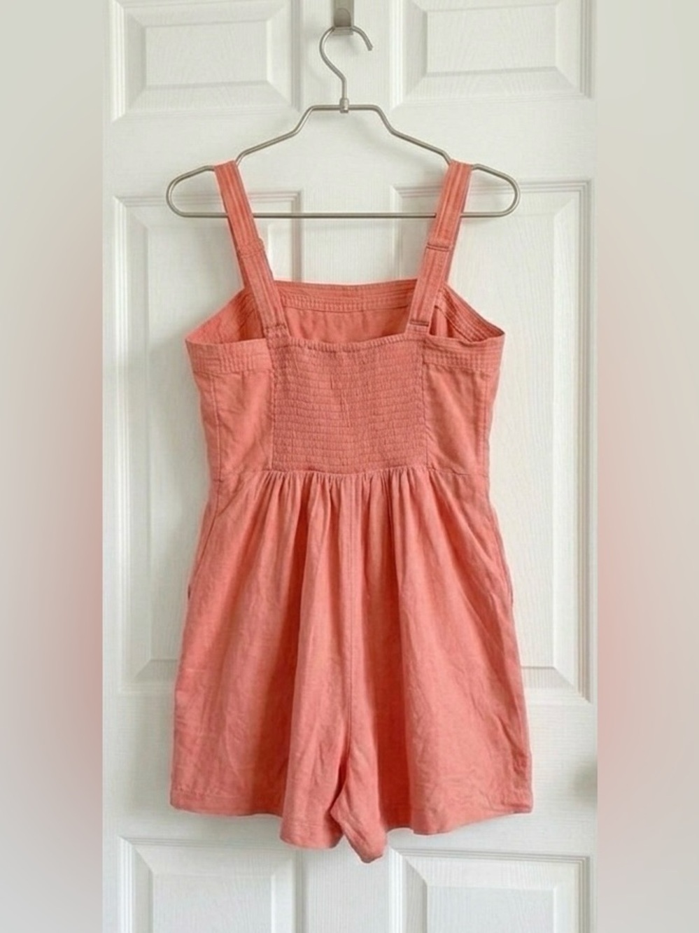 Old Navy Coral Linen-Blend Sleeveless Romper - Picture 2 of 2
